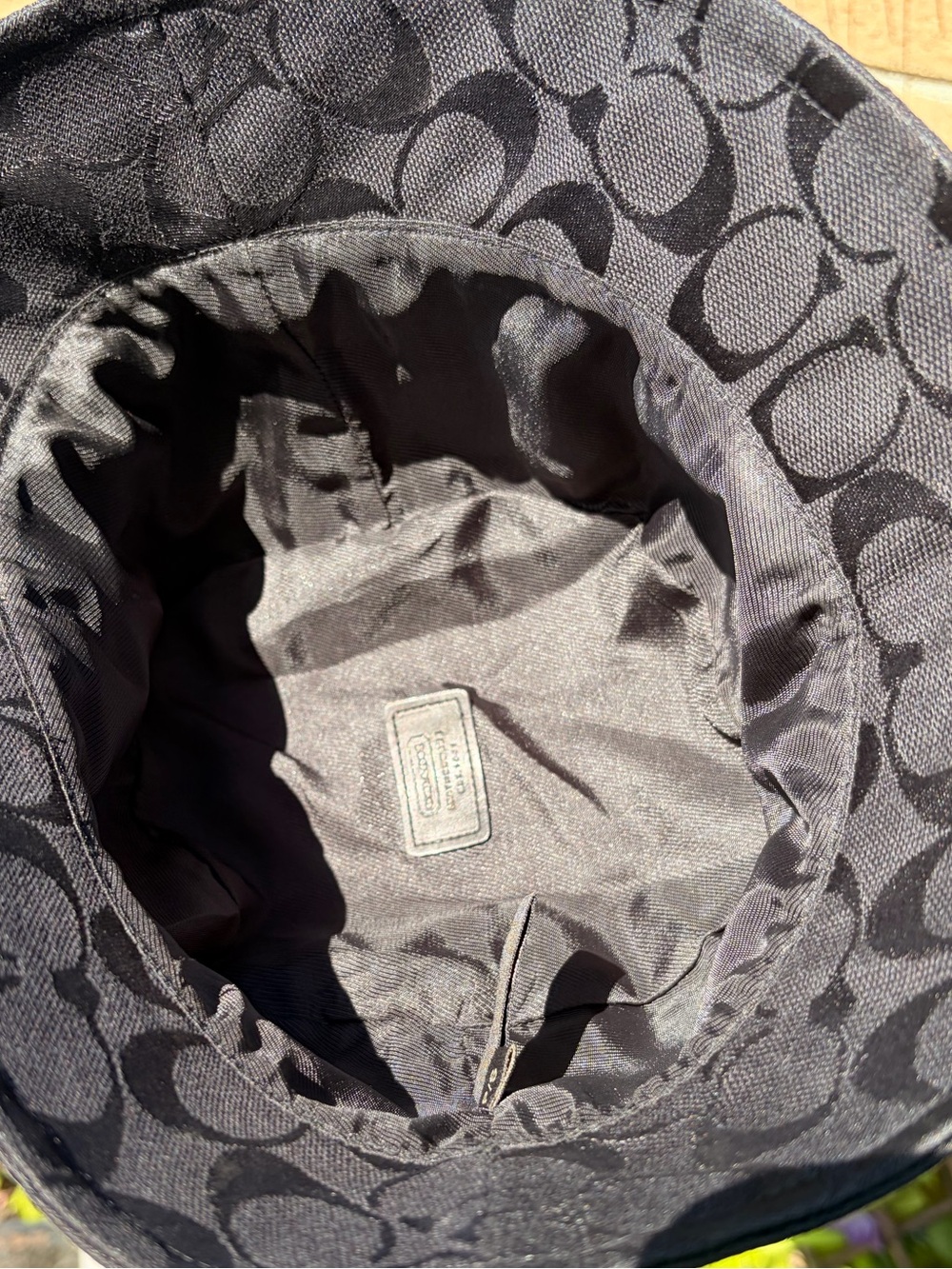 Coach Black Logo Jacquard Bucket Hat with Trim - Picture 4 of 6